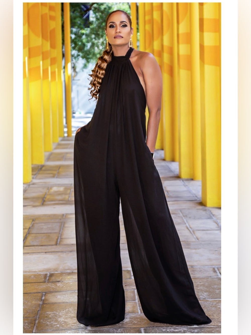 Elegant Black Halter Maxi pant/Jumpsuit